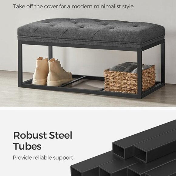 NEW Storage Ottoman Bench, Bench with Storage, for Entryway, Bedroom, - Picture 6 of 8